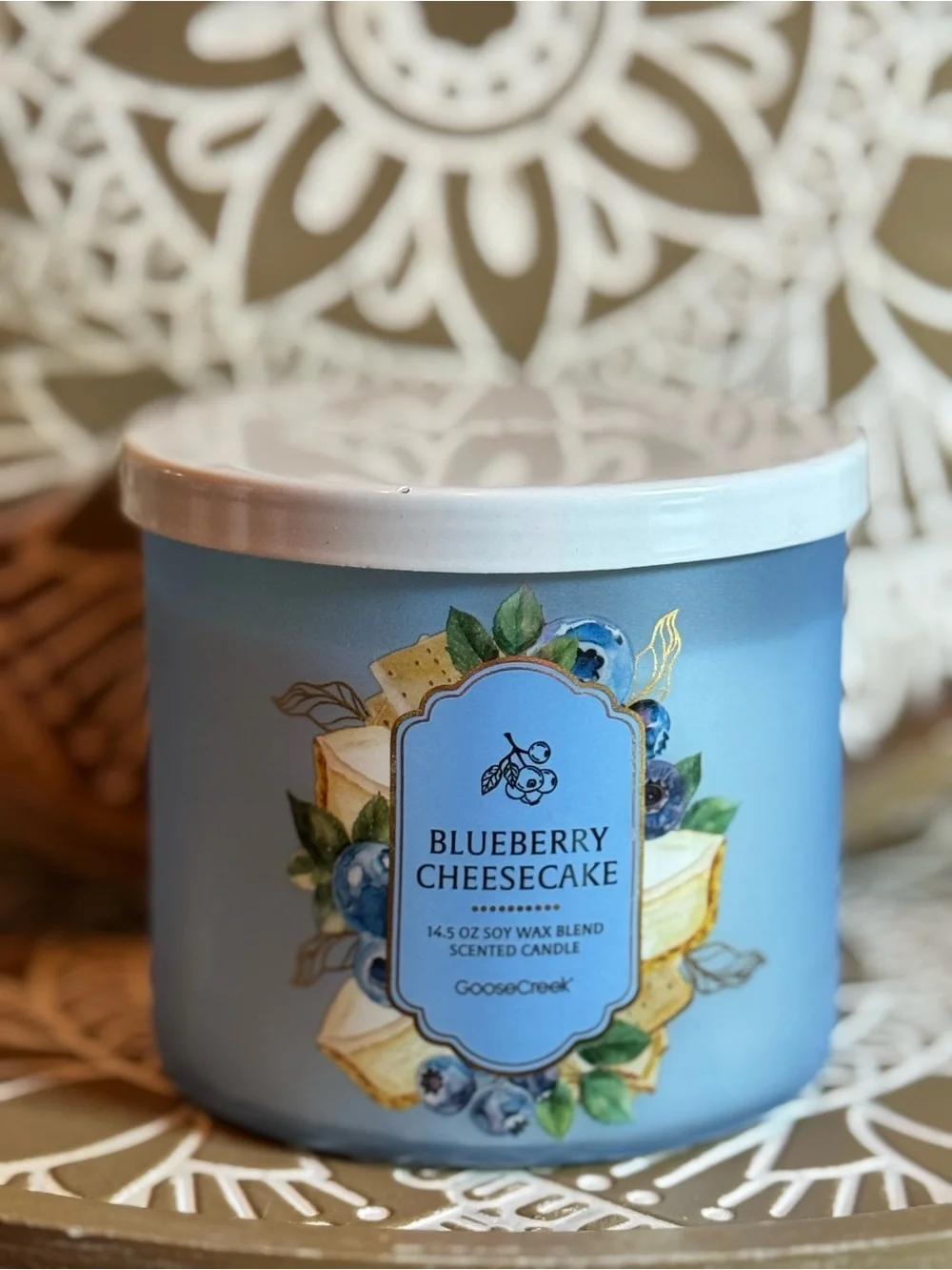 NEW Blueberry Cheesecake 3-Wick Candle by Goose Creek